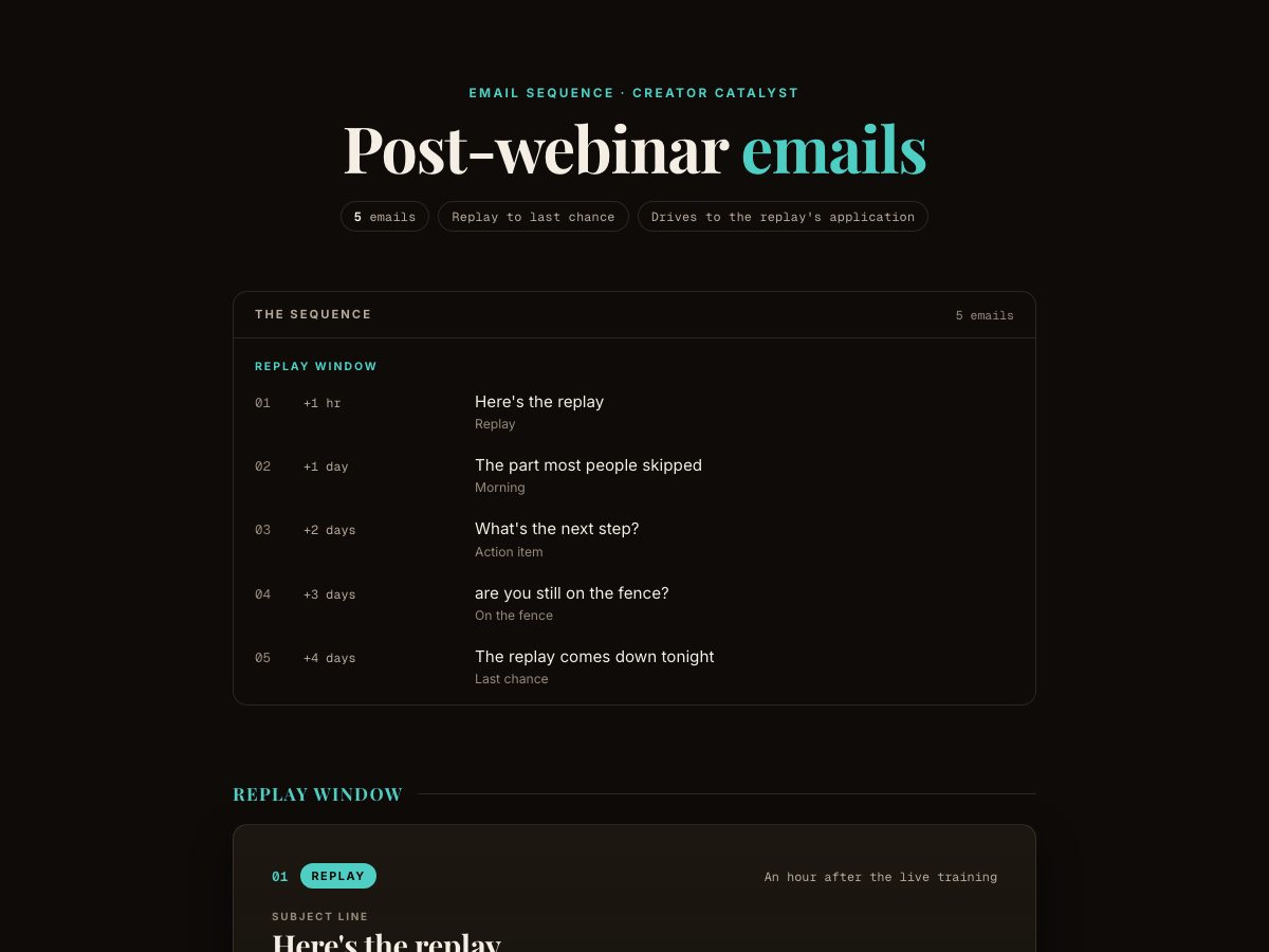 Post-webinar preview