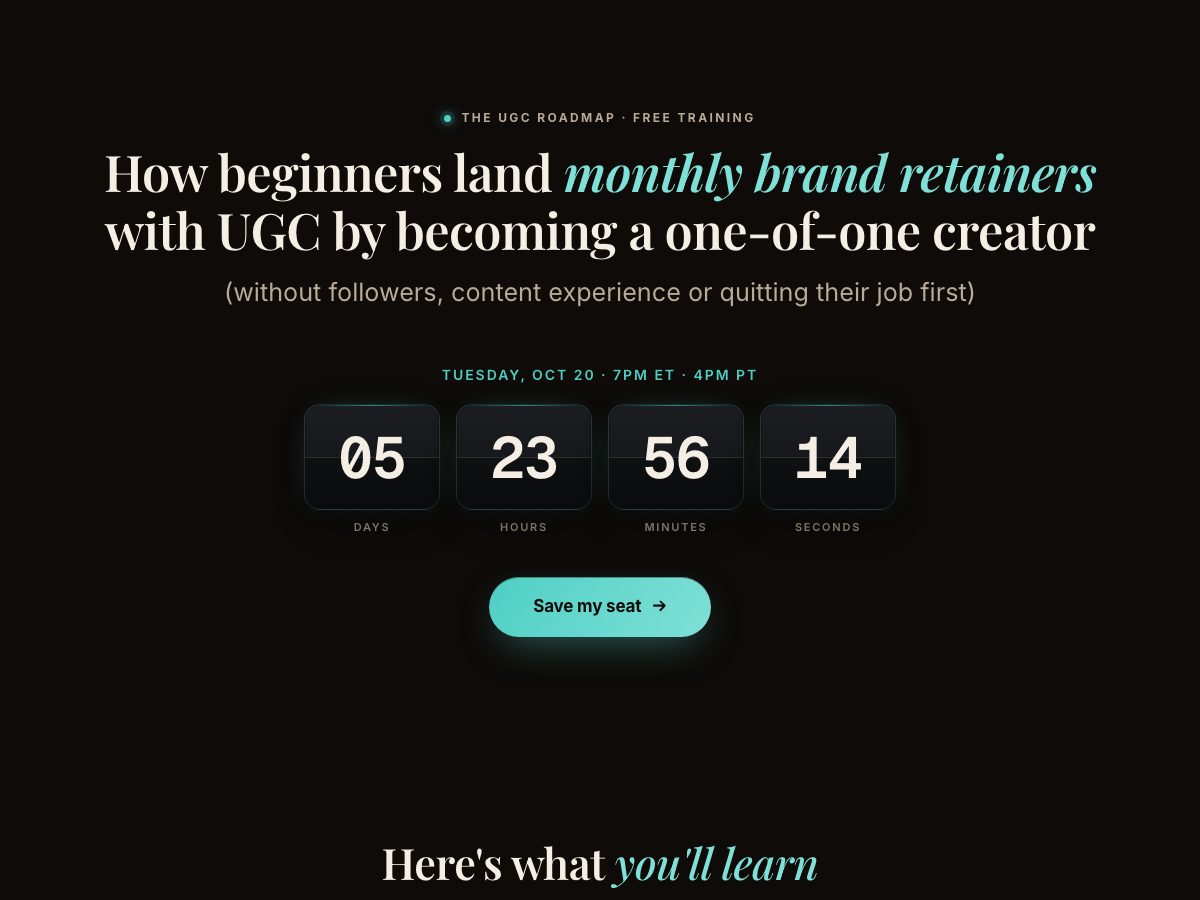 Registration page preview